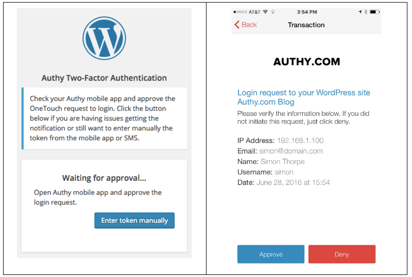 Authy WordPress Plugin Now Supports OneTouch - Authy - 웹